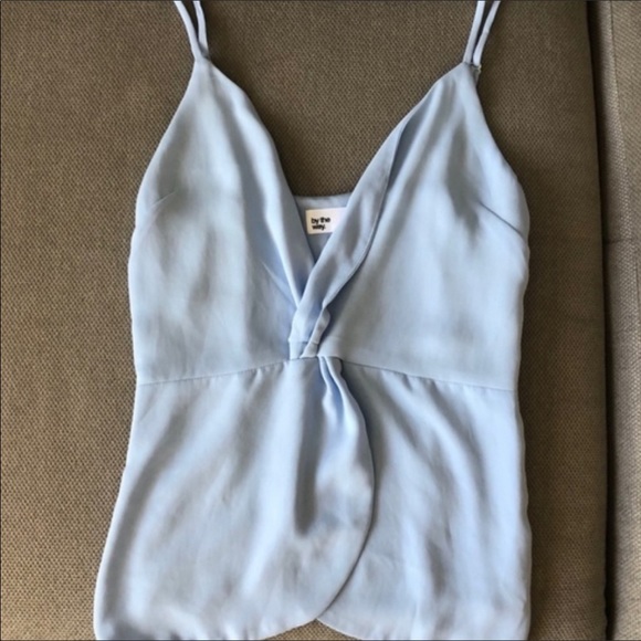 Revolve By The Way Blue Twist Split Surplice Front Cami Tank Top - Picture 7 of 7